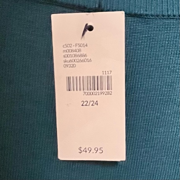 Lane Bryant Sweater Bell Sleeve Womens Plus Size 3X 22/24 Teal Jewel Blue NWT - Picture 6 of 8